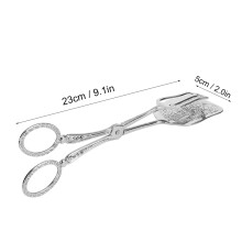 Retro Zinc Alloy Bread Tongs 23cm Silver Kitchen Tool