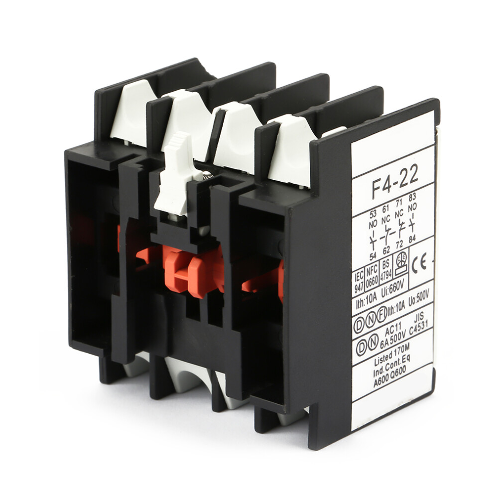 F4-22 Ac Contactor Auxiliary Contact Block 2 No 2 Nc 10A 8751362619646