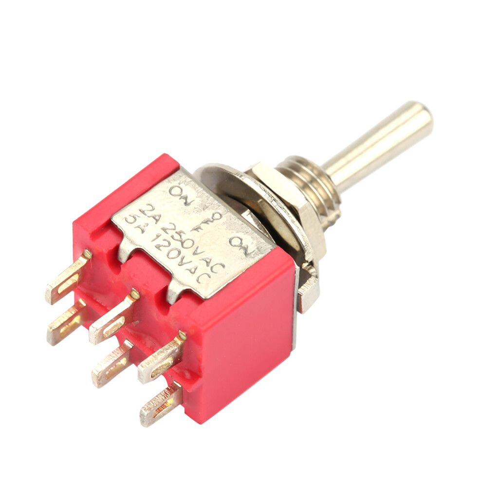 10Pcs 6Mm Dpdt On-Off-On Toggle Switch 6A 250Vac 125Vac 7631362620273