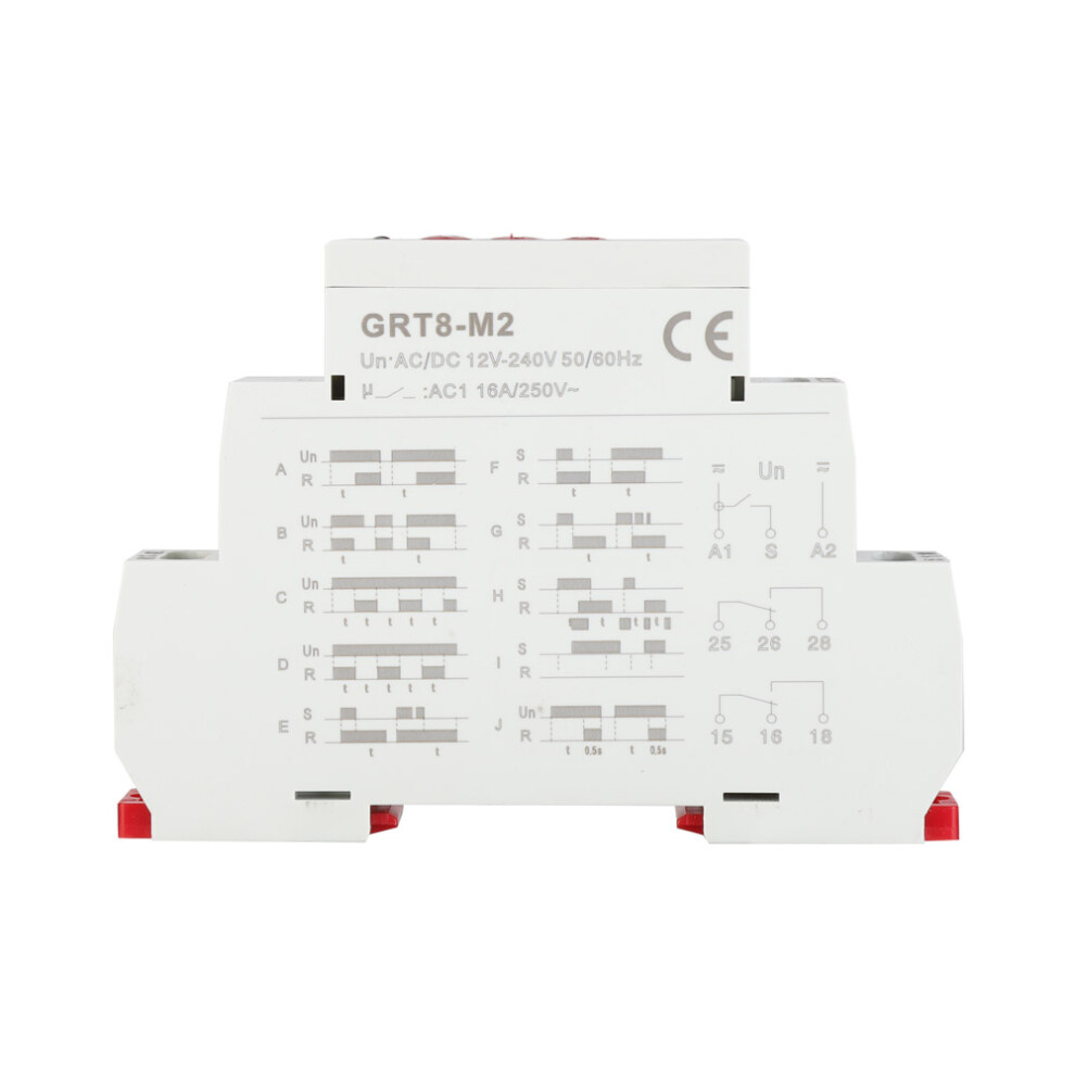 Grt8-M2 Delay Time Relay 10-Function Ac/Dc 12V-240V Din Rail Mount 3411362621159