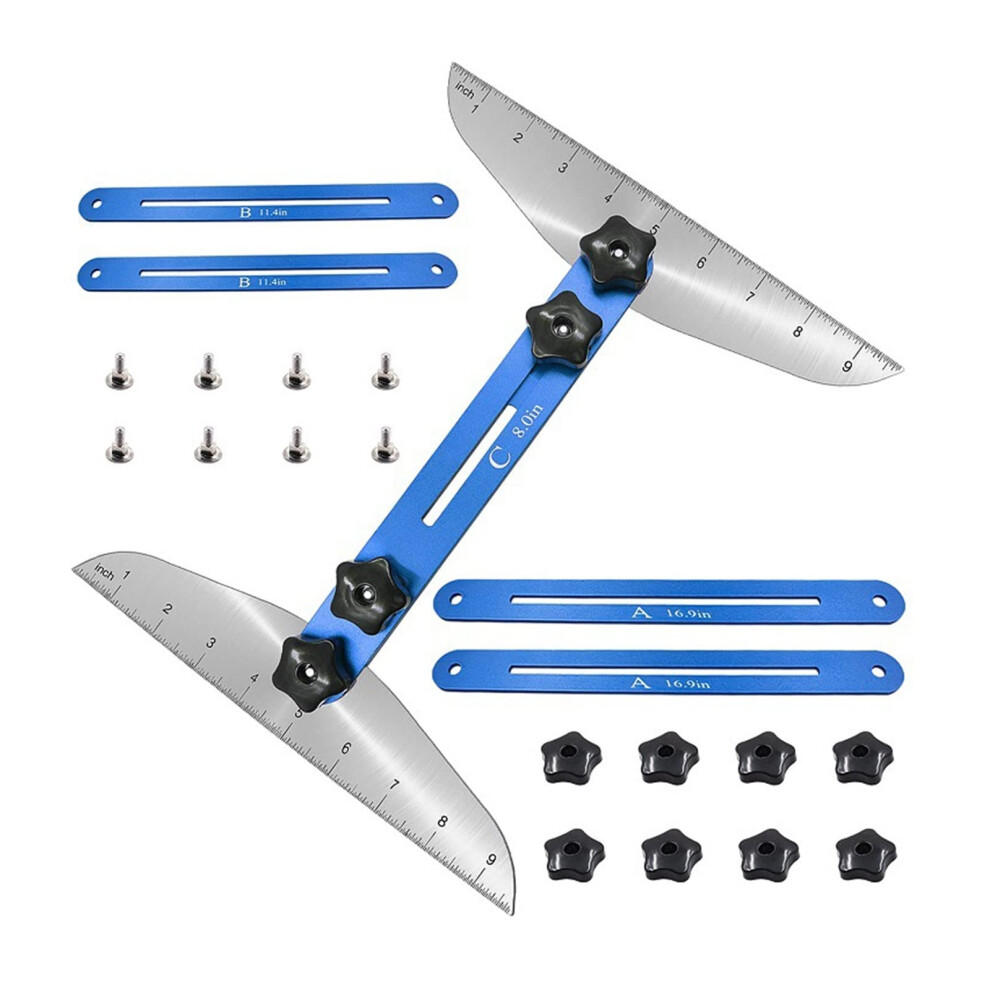 Stair Treads Gauge Template Tool Adjustable Measuring Stair Jig Angle Ruler Tool For Stairs Risers Partitions Measuring Tools For Measuring 9339159321713