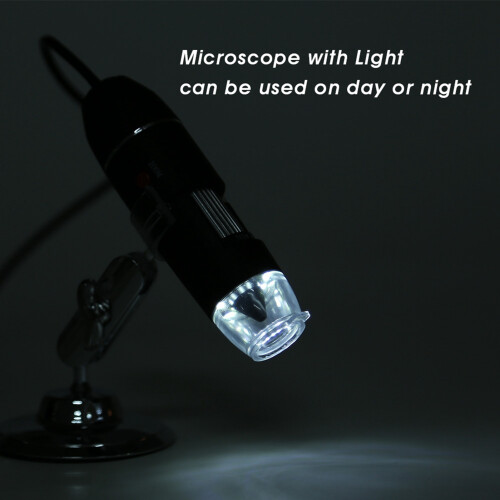 Handheld 500X USB Microscope for Laptop with LED & Focusing Adjustment