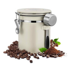 Barattolo per caffè con coperchio ermetico, contenitore per chicchi di caffè in acciaio inox con valvola di rilascio di CO2, anello di tenuta in