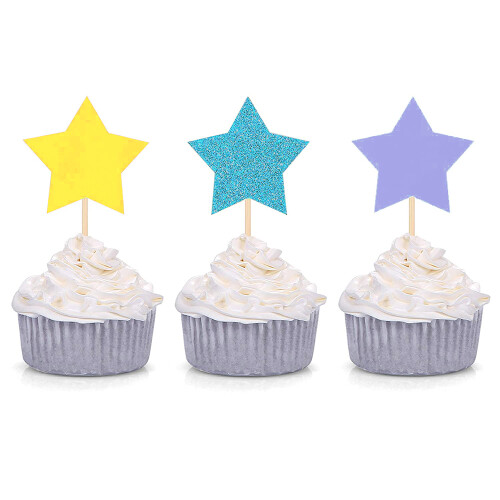 Διακοσμητικά για Cupcake με Αστέρια, Διακοσμήσεις για Γάμο και Γενέθλια, 1