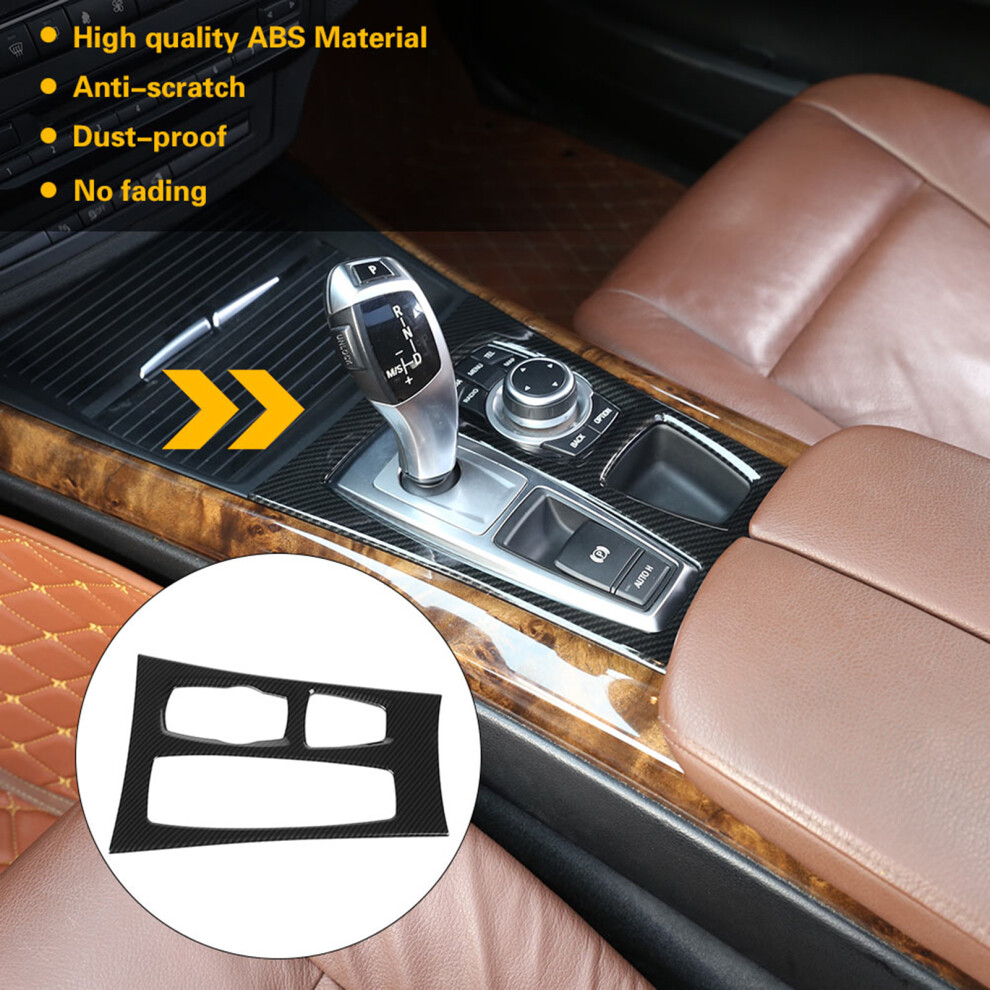Carbon Fibre Centre Console Gear Box Cover Fit For X5 X6 2010Â2013 E70 E71 9481362623136