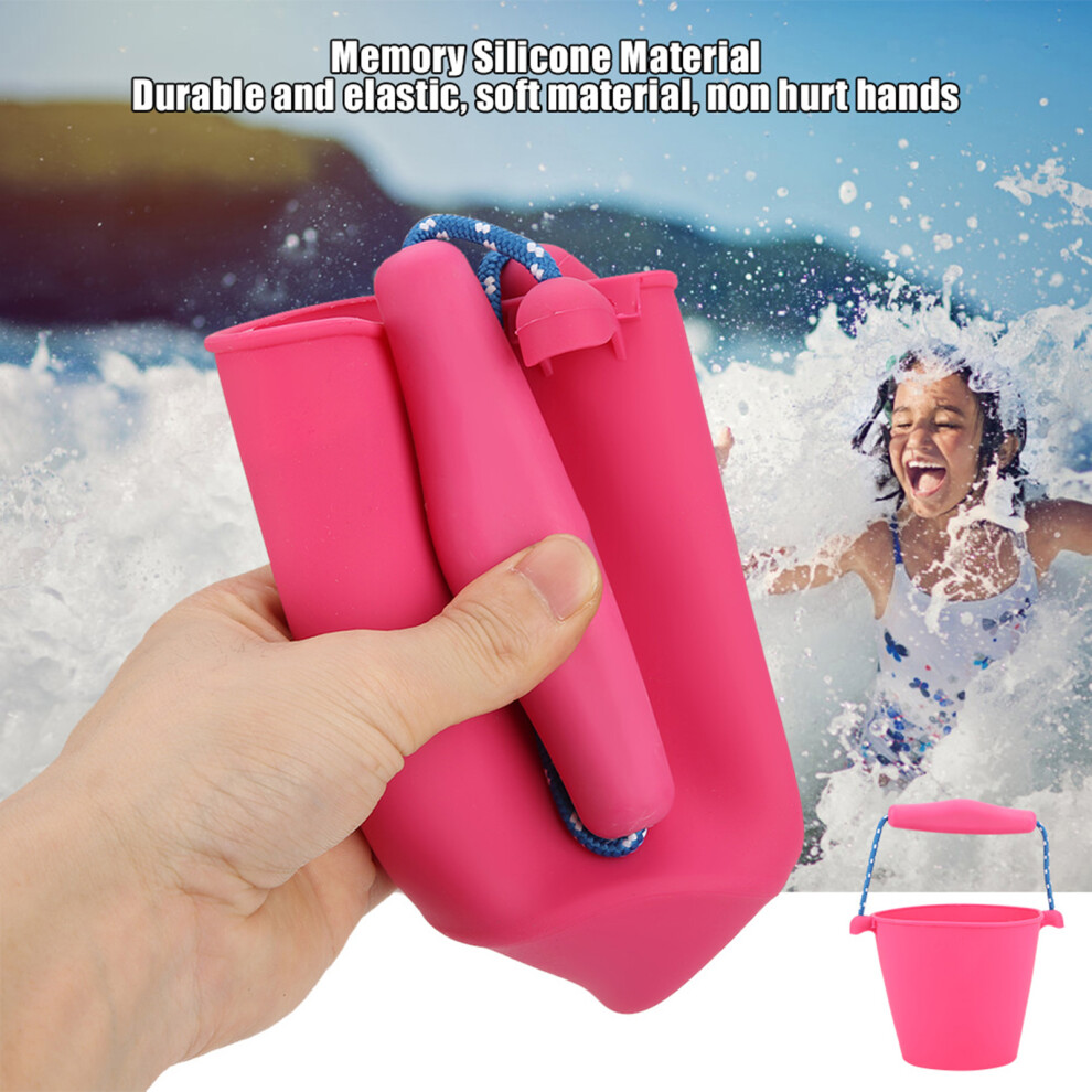 Baby Shower Folding Silicone Bucket Rose Red 1.5L 14.5cm