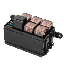 6-Wege Auto-Sicherungskasten mit 12V Relais, 100A & 40A, Schwarz, Für Schiffe & Rennsport