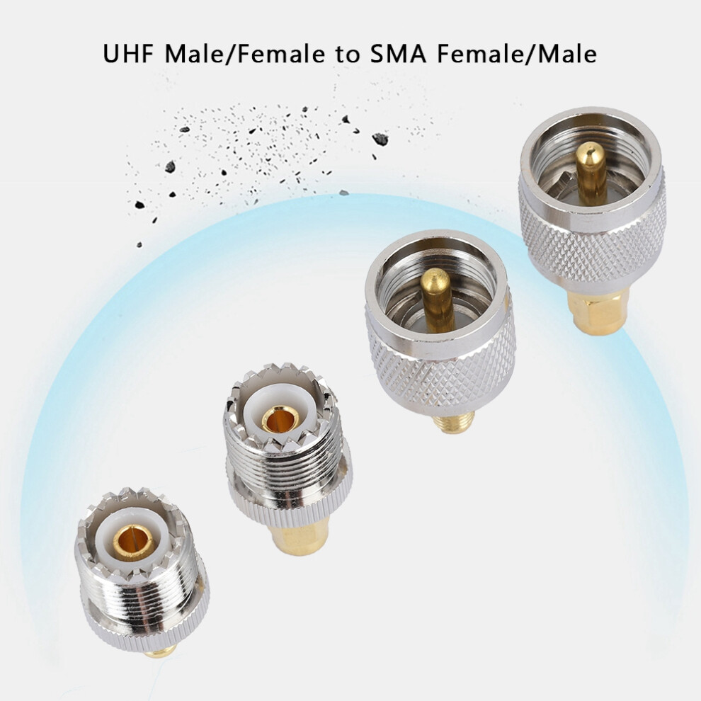 Rf Coaxial Adapter Kit 4X Sma To Uhf Male Female Connectors For Reliable Signal 8021362625757