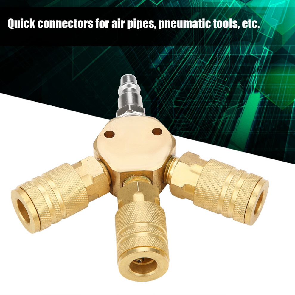 Quick Coupling Air Gas Pneumatic T Shape Three Way Tee Connector For Tube Pipe 7681362625990