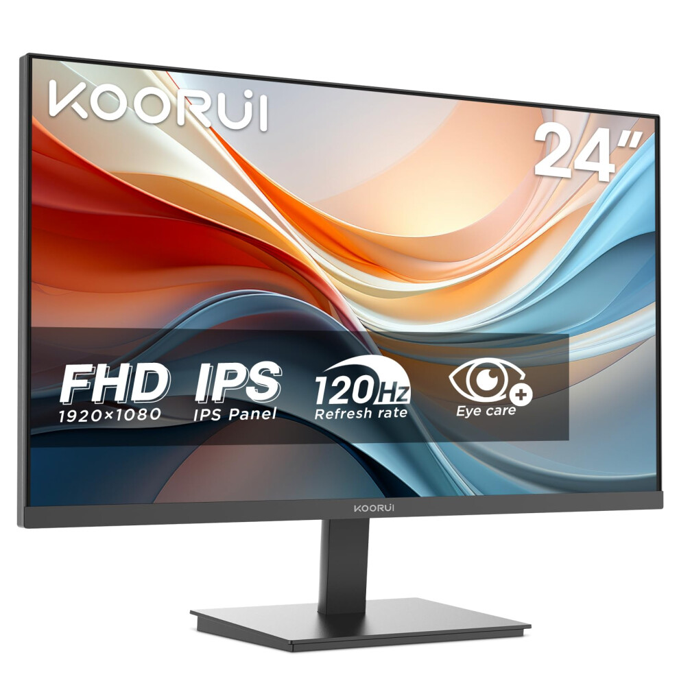 Koorui E2411h 24 Inch Fhd Monitor, Gaming 120Hz, Ips Computer Monitors, 1080P Pc Screen, 5Ms, Vesa 100X100mm, Eye Care, Hdmi, Vga 8000002252348