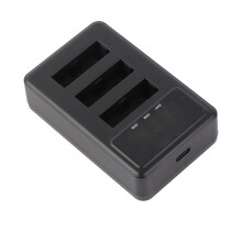 3-Schlitz USB-Akkuladegerät für NP-BX1, Schwarz, Schnellladung