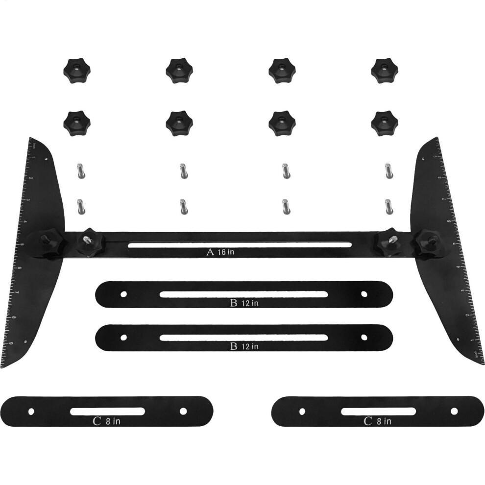 Stair Step Template Tool - Stair Tread Gauge Template Tool | Stair Step Measuring Tool, Stair Step Gauge Gauge, Stair Step Gauge For Stairs, Black 9105992174430