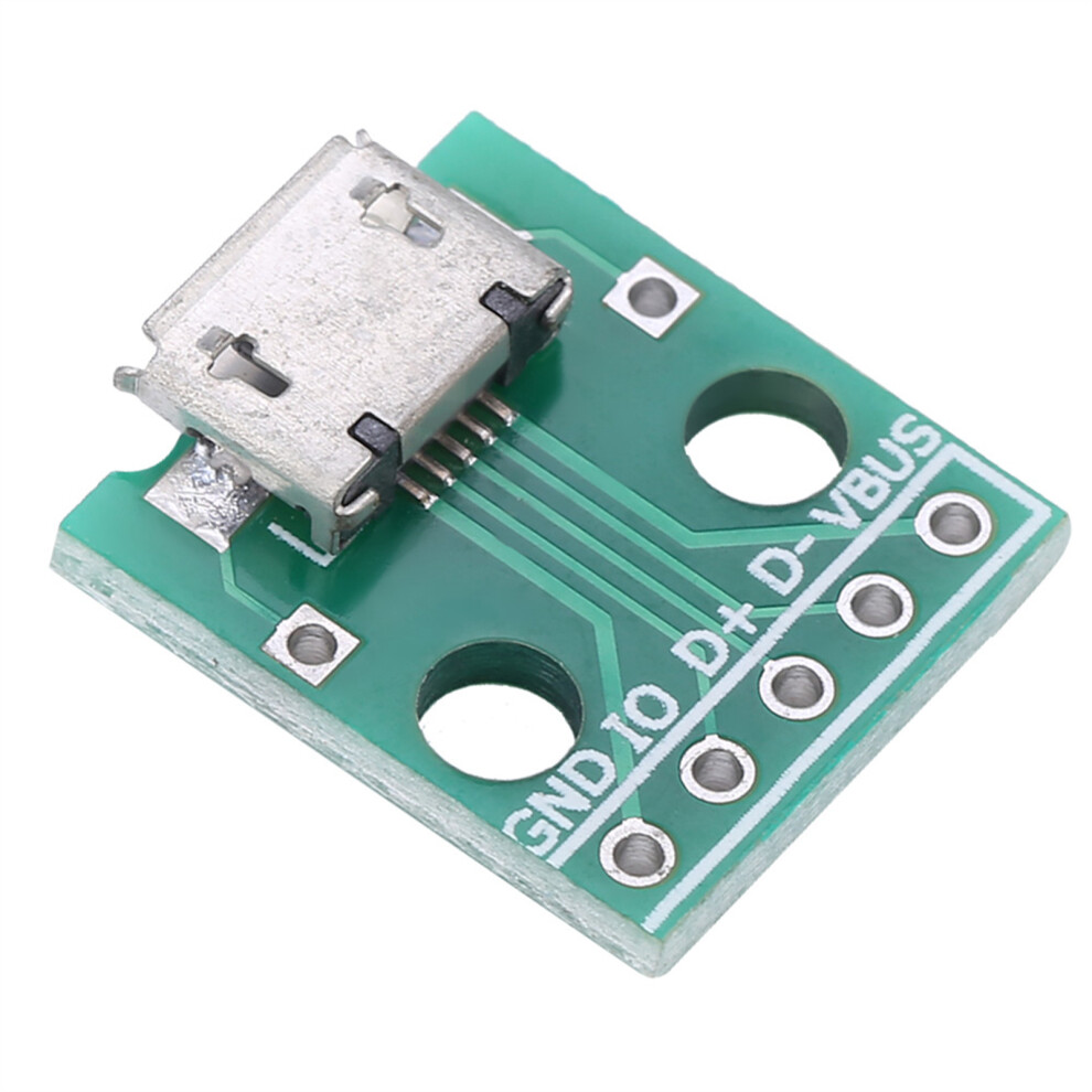 Micro Usb Female Socket 5-Pin Dip Adapter Board 2.54Mm Pitch 10Pcs 4161362627925