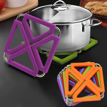 Salvamanteles plegables antideslizantes para platos calientes, de silicona resistente al calor y diseño compacto. Accesorios de cocina que protegen