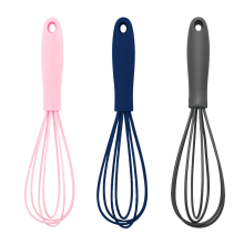Rostfreie Mini-Silikon-Schneebesen, 3er-Set hitzebeständige Küchenhelfer zum Mixen und Schlagen