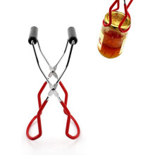 Meisterstück beim Einkochen: Weitmauliger Clip-Einmachglasheber, hygienische Edelstahlkonstruktion, langlebiges Material mit rutschfestem Griff,