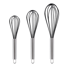 Värmebeständig silikonvisp, repfri köksredskap för enkel rengöring, mångsidig blandning, diskmaskinssäkert ergonomiskt handtag, hållbar