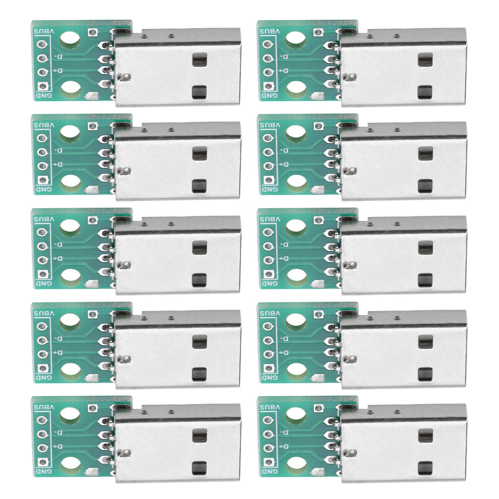 10Pcs Usb Type A Male To Dip Adapter Board 4 Pin 2.54Mm Pitch For Diy Projects 8441362627948