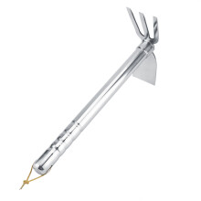 Steel Mini Rake Rubber Handle Cultivator Garden Tool, 39cm Length