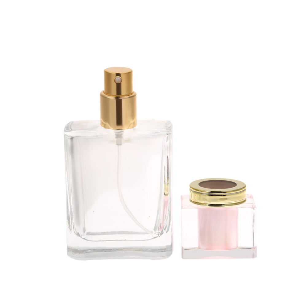 50ml Pink Metal Travel Perfume Atomizer Spray Bottle, Portable Compact