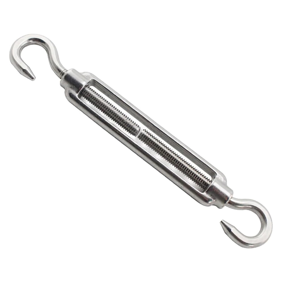 Turnbuckle Wire Tensionerturnbuckle 2Pcs M4 M5 M6 M8 M10 M12 M14 A4 316 Stainless Steel Hook And Hook Turnbuckle Wire Rope Tension Tightener(M4)(M10) 9339159323090