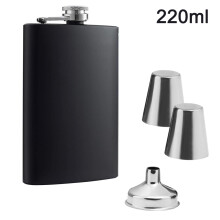 Elegantný dizajn nerezovej ocele, sada baniek, 100% nepriepustná s uzáverom LeakProof, obsahuje 2 poháriky na pálenku a lievik EasyPourFunnel,