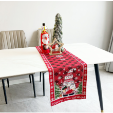 Camino de mesa navideño, material de arpillera duradero para decoración interior y exterior, colores invernales. Protege la mesa de comedor de