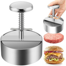 Kvalitetssikring Hamburger Patty Maker, Sikker og Pålidelig Non-stick Rustfrit Stål Justerbar Burgerpresse Til Bbq Grill, Gør-det-selv