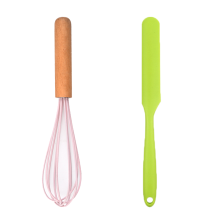 Eiermixer mit Holzgriff, kreatives Design bringt Farbe in Ihre Küche, Silikonhülle für sicheres Mixen, lebensmittelechtes Material garantiert