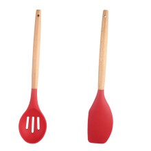 Meisterkoch-Essentials: 2er-Set hitzebeständiger Antihaft-Silikon-Schneebesen, manueller Eiermixer mit Holzgriff, BPA-frei, lebensmittelecht, leicht