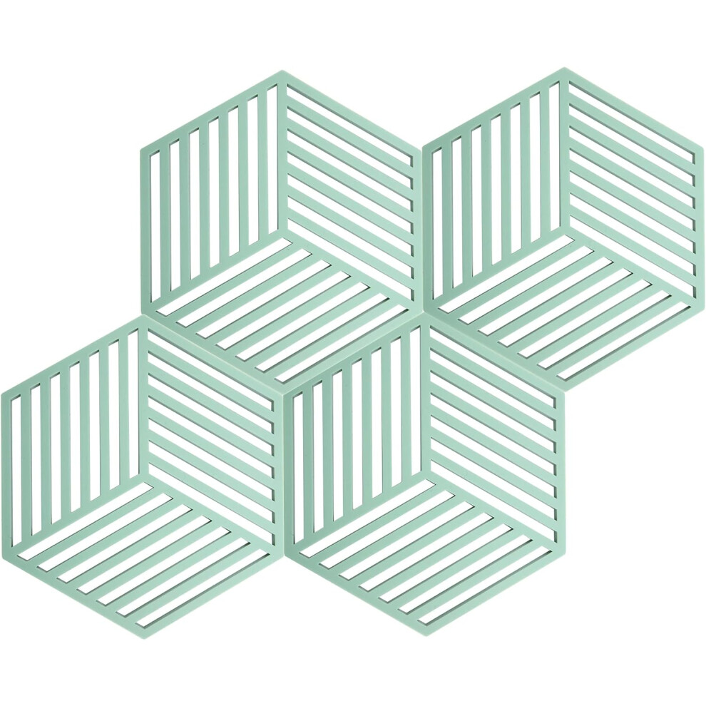 Heat Resistant Mats for Countertop, Turquoise Green Silicone Trivets Multi-Functional Lightweight, Extreme Temperatures Non-Slip Easy to Store-image-OPC-PN2XD65-NEW