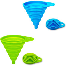 Kompaktes Küchentrichter-Set, faltbare Silikontrichter für sicheres Umfüllen von festen Bohnen, Getreide, Flüssigkeiten und Pulver, flexibles,