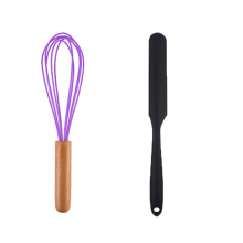 Mixing Genius Silikon-Schneebesen für antihaftbeschichtetes Kochgeschirr, Holzgriff, ballonförmig, hitzebeständig, leicht zu reinigen,