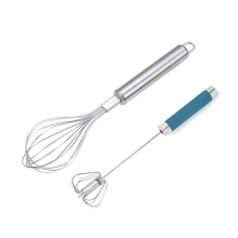 Müheloses Mischen: Schneebesen aus Edelstahl zum Verquirlen von Eiern und Soßen, ergonomisches Design für optimale Balance und Kontrolle, 2er-Set