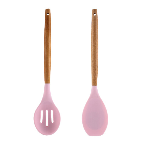 Σύρμα σιλικόνης από ανοξείδωτο ατσάλι, εργονομική ξύλινη λαβή για μαγείρεμα