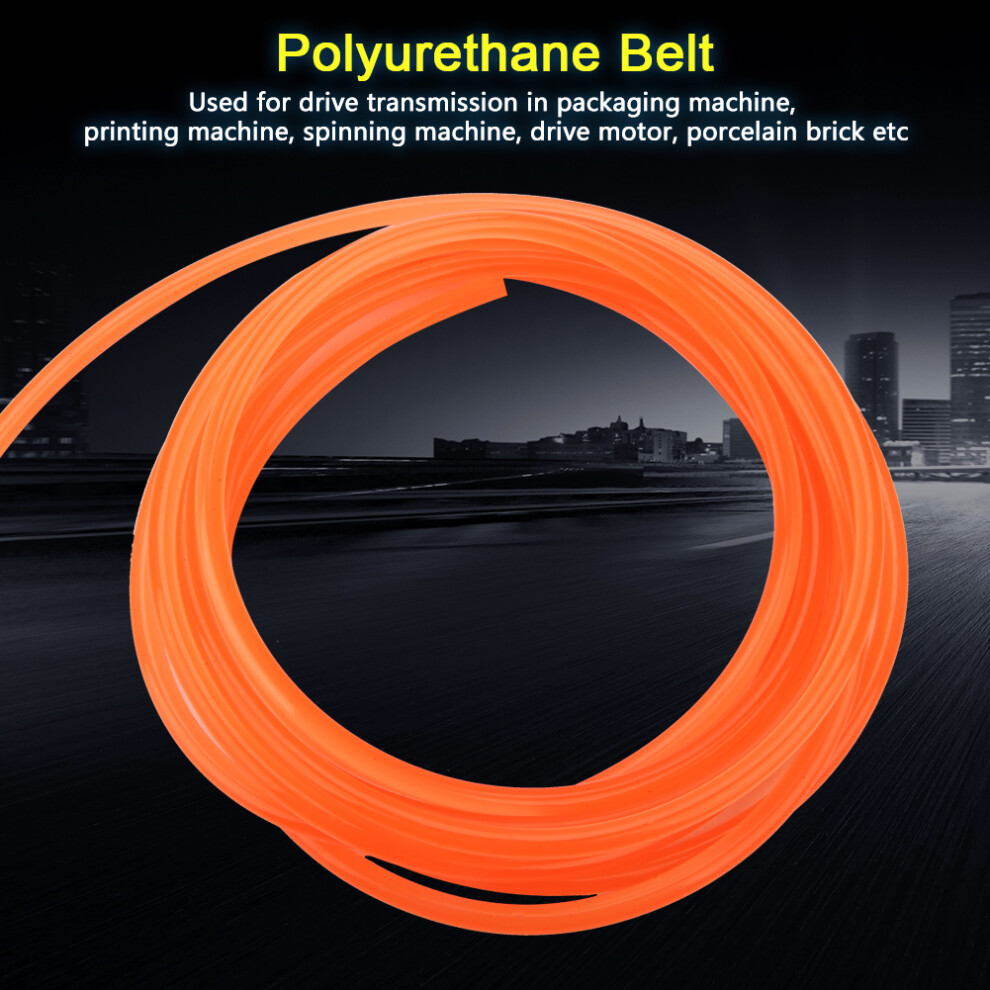 Round Pu Polyurethane Drive Belt 8Mm X 5M Orange For Transmission Applications 4351362631514