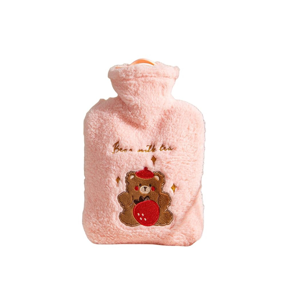 Hot Water Bottles Hot Water Bottle Filled with Water, Thickened Hot Compress, Belly Warmer, Handbag, Plush and Cute for Women-C-500Ml C 500ml