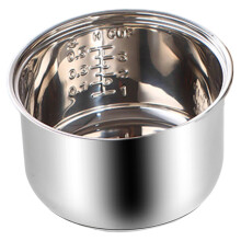 Rice Cooker Stainless Steel Inner Pot 3L Non-Stick Rice Cooker Liner Replacement with Scale for Boiling, Steaming, and Porridge Cooking