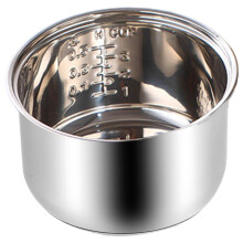 Rice Cooker Stainless Steel Inner Pot 3L Non-stick Rice Cooker Liner Replacement with Scale ideal for Boiling Steaming and Porridge Cooking