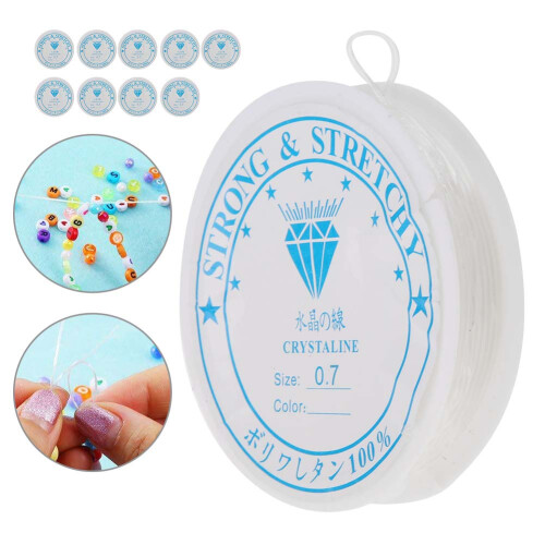 Kristall Elastisches Perlenfaden-Garn 0,7 mm 11 m Transparent x10
