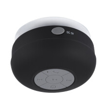 Compact Black Waterproof Bluetooth Speaker for Outdoors with Cup