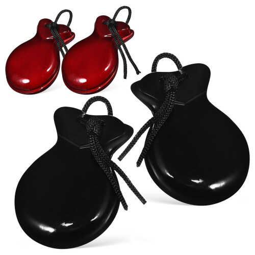 2 paar holz-castagnetten, spanische fingerinstrumente, handpercussion 1
