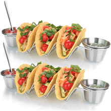 Stilvoller Tortilla-Ständer, mexikanischer Imbissständer aus Edelstahl für Tacos, Burritos und Pfannkuchen, elegante und hochwertige Materialien,