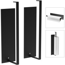 Elegante porta rotolo di carta assorbente adesivo, in acciaio inox, da montare sotto il pensile, dal design semplice e lineare, per un'organizzazione