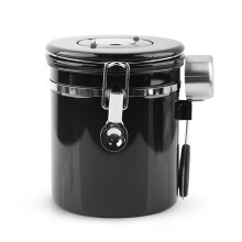 Il compagno ideale per gli amanti del caffè: un elegante contenitore in acciaio inossidabile con finestra trasparente, che garantisce visibilità e