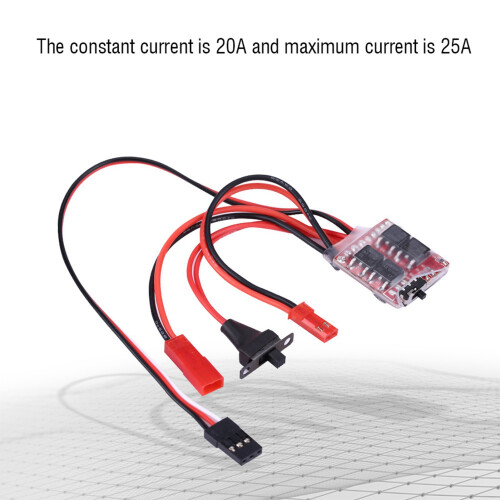 20A Brushed Electronic Speed Controller with Brake for RC Car/Boat Applications 2