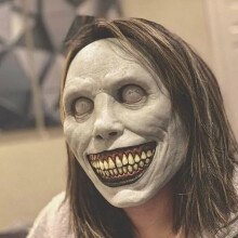 Halloween Exorcist Smile Mask - Horror Scary Exorcist Face Mask Demon Smile Skull Helmet for Cosplay Props and Party Costume Accessories