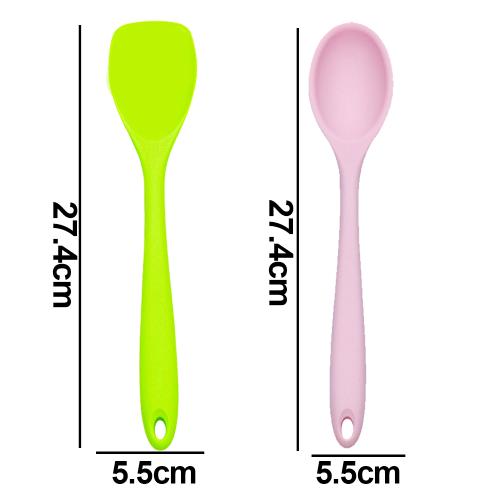 Non Scratch Silicone Spatula, Easy Cleaning Multipurpose Use Flexible Scraper With Hook Holes For Space-Saving Storage (2 Piece) 1