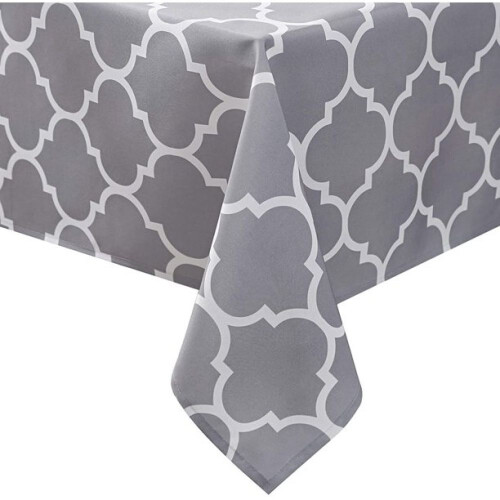 Plastic Tablecloth for Rectangular Tables, Wipeable Spillproof Plastic Tablecloth with Heat Resistant Finish, Anti-scratch Vinyl Layer with Flannel Ba