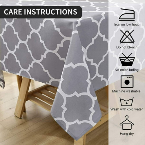 Plastic Tablecloth for Rectangular Tables, Wipeable Spillproof Plastic Tablecloth with Heat Resistant Finish, Anti-scratch Vinyl Layer with Flannel Ba 1